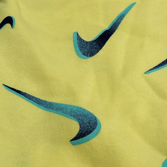 Nike Sweatshirt Girl's Swoosh Sportswear 3D Print Hooded Yellow Blue DC3429-712 - Picture 5 of 9